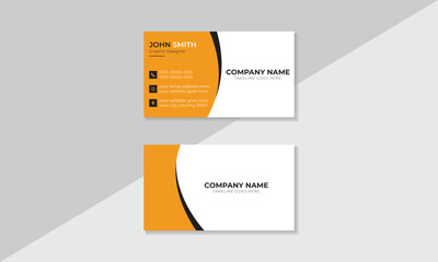 Double-sided Modern Business Card. Creative and Clean Business Card Template. clean business card Vector illustration.
