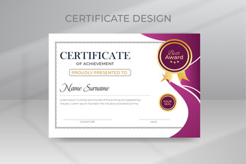 Appreciation and Achievement Modern Certificate Template Design