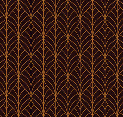 Damask organic leaves seamless pattern. Vector retro style background print. Decorative flower texture. - 579132072