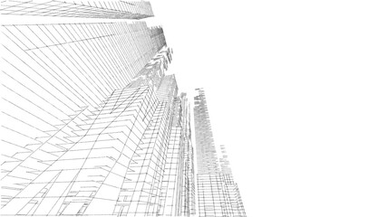 City skyscrapers 3d rendering 3d illustration