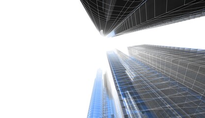 Obraz na płótnie Canvas City skyscrapers 3d rendering 3d illustration