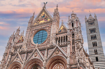 Magnificent Cathedral of Our Lady of the Assumption in Siena in Tuscany, Italy