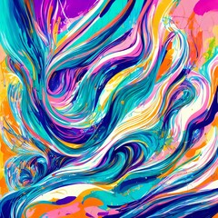 Obraz premium abstract complex colorful line art , generative art by A.I