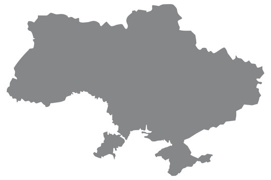 Flat Ukraine map country countur. UA country. Ukraine map outline on transparent background.