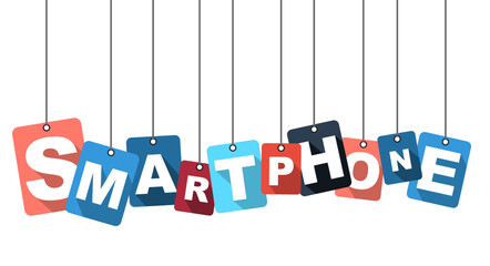 Colorful vector flat design background smartphone. It is well adapted for web design.