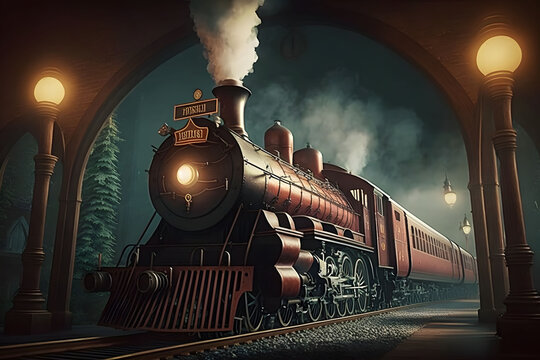 hogwarts A magical train in magical world digital art