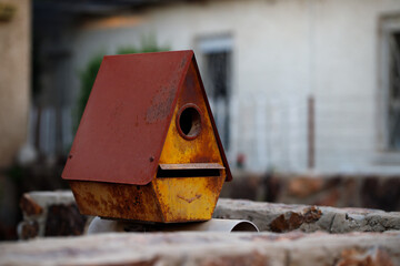Vintage Mailbox (post box) in the form of a birdhouse