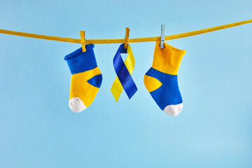 World Down syndrome day background. Lots of socks.