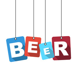 Colorful vector flat design background beer. It is well adapted for web design.
