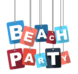 Colorful vector flat design background beach party. It is well adapted for web design.