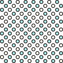 Green, white, and cream pastel polka Dot seamless pattern background. Vector illustration.