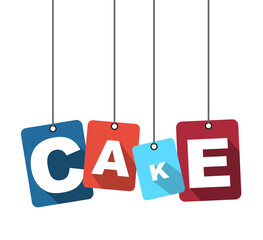 Colorful vector flat design background cake. It is well adapted for web design.