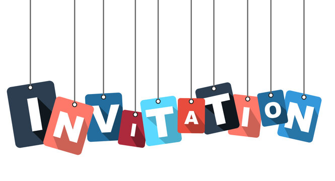 Colorful vector flat design background invitation. It is well adapted for web design.