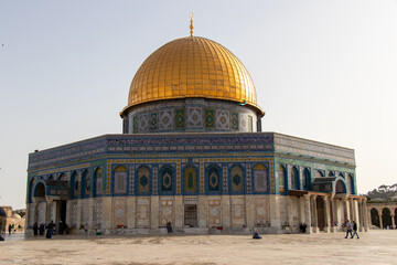 Obraz premium Dome of Rock or Qubbat Sakhra in Masjidil Aqsa. One of the sacred building for the Jews and Muslim in Palestine - Israel.
