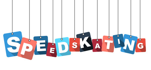 Colorful vector flat design background speedskating. It is well adapted for web design.