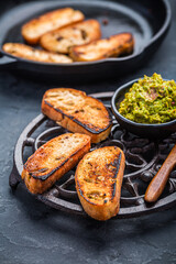 Fried bread - savory French toast with avocado spread