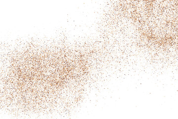 Obraz na płótnie Canvas Coffee Color Grain Texture Isolated on White Background. Chocolate Shades Confetti. Brown Particles. Digitally Generated Image. Vector Illustration, EPS 10.