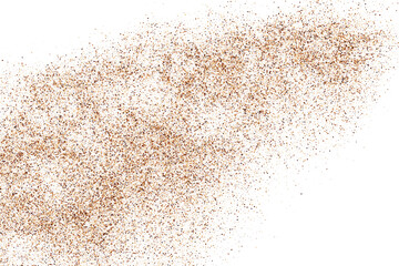 Obraz na płótnie Canvas Coffee Color Grain Texture Isolated on White Background. Chocolate Shades Confetti. Brown Particles. Digitally Generated Image. Vector Illustration, EPS 10.