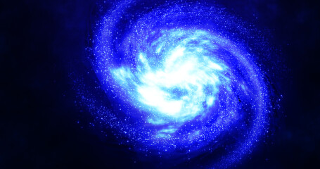 Abstract space blue galaxy with stars and constellations futuristic with glow effect, abstract background