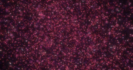 Abstract red background of circles bokeh festive dots of energy magic glowing