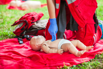 Baby or child CPR dummy first aid training