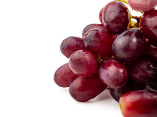 Ripe juicy grapes isolated on white background. Close-up.