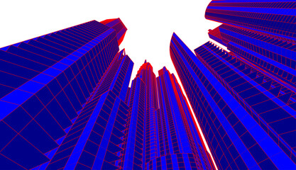 City architecture vector 3d illustration