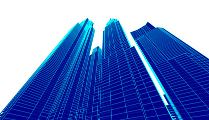 Naklejka premium City architecture vector 3d illustration
