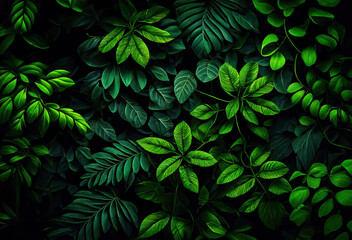Naklejka na ściany i meble Background with green foliage