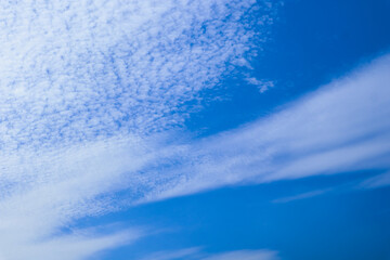 Fototapeta na wymiar Fluffy cloud with blue sky in morning,Altocumulus cloud.