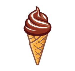 simple fun soft serve icecream in waffle cone