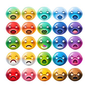 Express your feelings | Emoticon expression | Emoji set | Png image | No background | Vector | Clipart | Generative AI Artwork