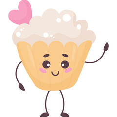 cute cartoon character  cupcake