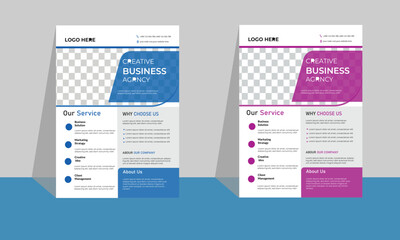 modern creative colorful business flyer template design.