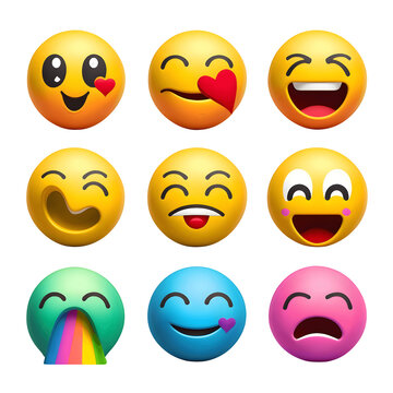 Emoji World | Express your feelings | Png image | No background | Vector | Clipart | Set