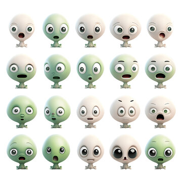 Alien emoji pack | Expressions | PNG