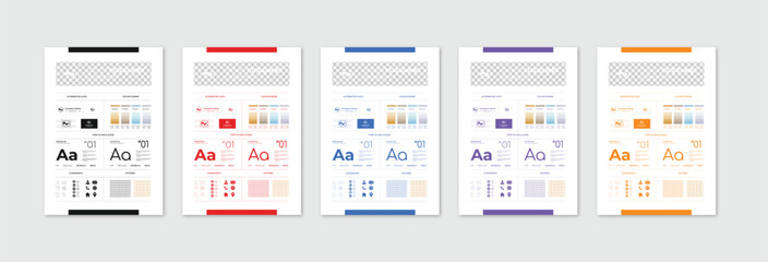 Brand Guidelines Presentation, Brand Guidelines Poster Layout Set, Minimalist Brand Guidelines, Brand identity Template.