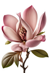 isolated purple, pink, red magnolia flower photo, spring, illustration, transparent background, png, horizontal, vertical, springtime, floral, generative ai