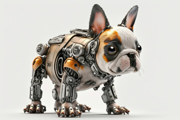 A Robot Dog. Cyborg Puppy. Hi-tech Pet. Adorable Pet.