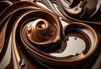 Ai-Generated Decadent Dark Chocolate Swirl: An Artisanal Render of a Rich, Creamy, and Delicious Treat