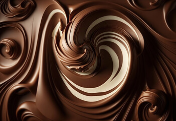 Ai-Generated Decadent Dark Chocolate Swirl: An Artisanal Render of a Rich, Creamy, and Delicious Treat