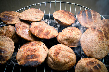 Grilled Kibbeh, Kebbeh, 
kubbeh on the grill. no skewers. BBQ (Barbecue)
Middle Eastern food,...