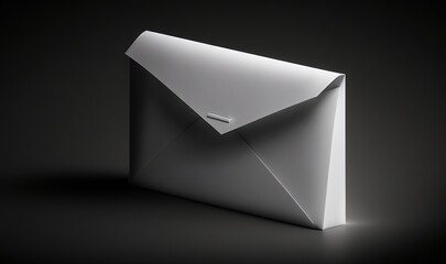  a white envelope on a black background with a light coming through it.  generative ai