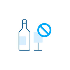 Alcohol-Free vector line icon. Zero Alcohol icon.