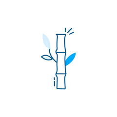 Bamboo vector line icon with hand drawn touch.