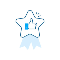 Obraz premium Satisfaction guaranteed vector line icon. Satisfaction badge. Satisfied customers badge.