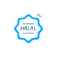 Vector halal badge icon.