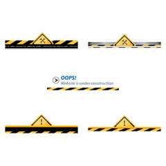 Vector illustration of set of under construction sign
