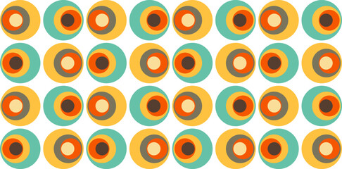 70s Hintergrund mit bunten Kreismustern