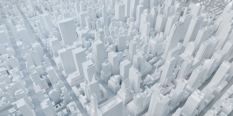 model city new york usa map tall buildings 3d illustration